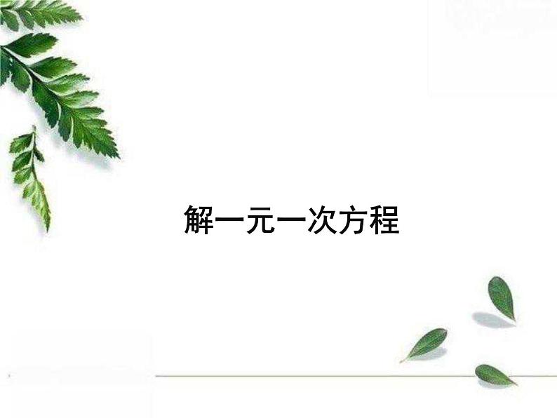 华师大版数学七年级下册第六章《解一元一次方程》同步课件01