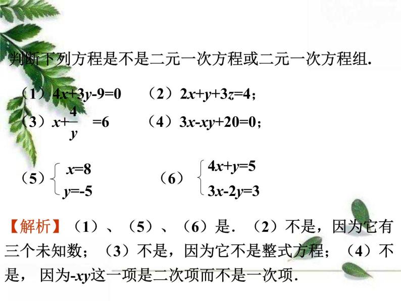 华师大版数学七年级下册第七章《二元一次方程组和它的解》同步课件05