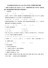 江苏省扬州市仪征市2021-2022学年七年级上学期期中考试数学试题（Word版含答案）