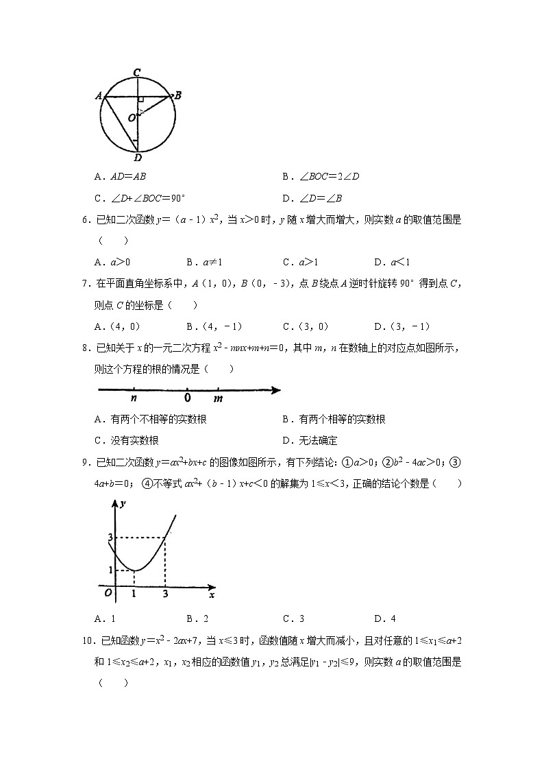 广东省广州市南沙区广州外国语学校2021_2022学年九年级上学期期中考试数学试卷（Word版无答案）02