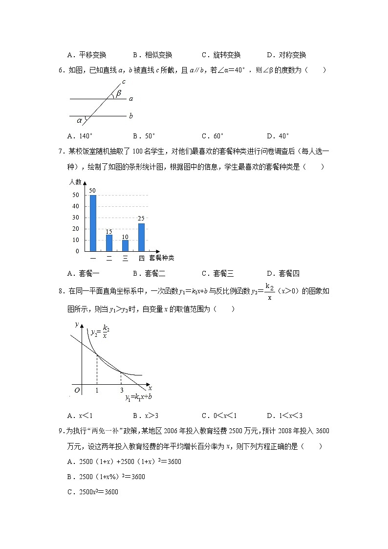 2021年湖南省长沙市开福区青竹湖湘一外国语学校中考数学二模试卷（解析版+原卷版）第2页