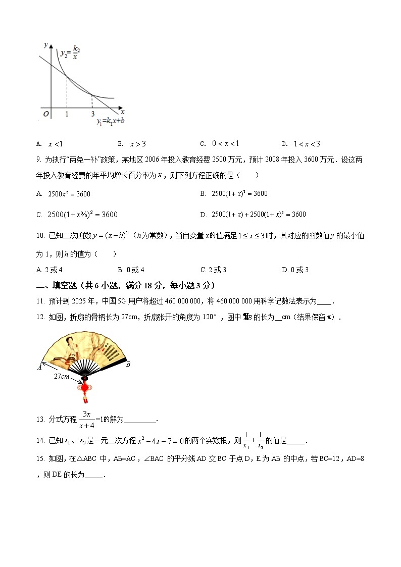 精品解析：2021年湖南省长沙市青竹湖湘一外国语学校九年级下学期第二次模拟考试数学试题（解析版+原卷版）03