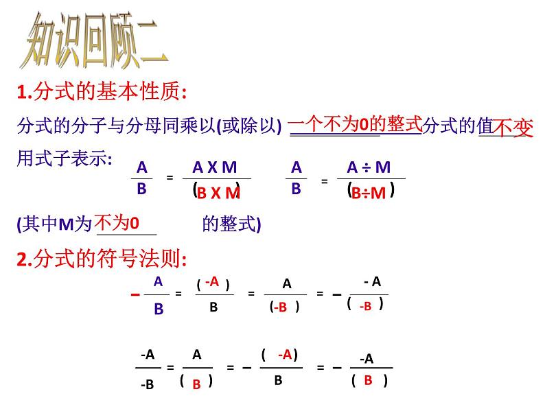 人教版八年级上册数学　第十五章　分式-复习课件（１８张ＰＰＴ）第8页