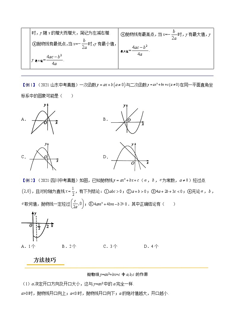 专题10  二次函数【考点精讲】-【中考高分导航】备战2022年中考数学考点总复习（全国通用）02