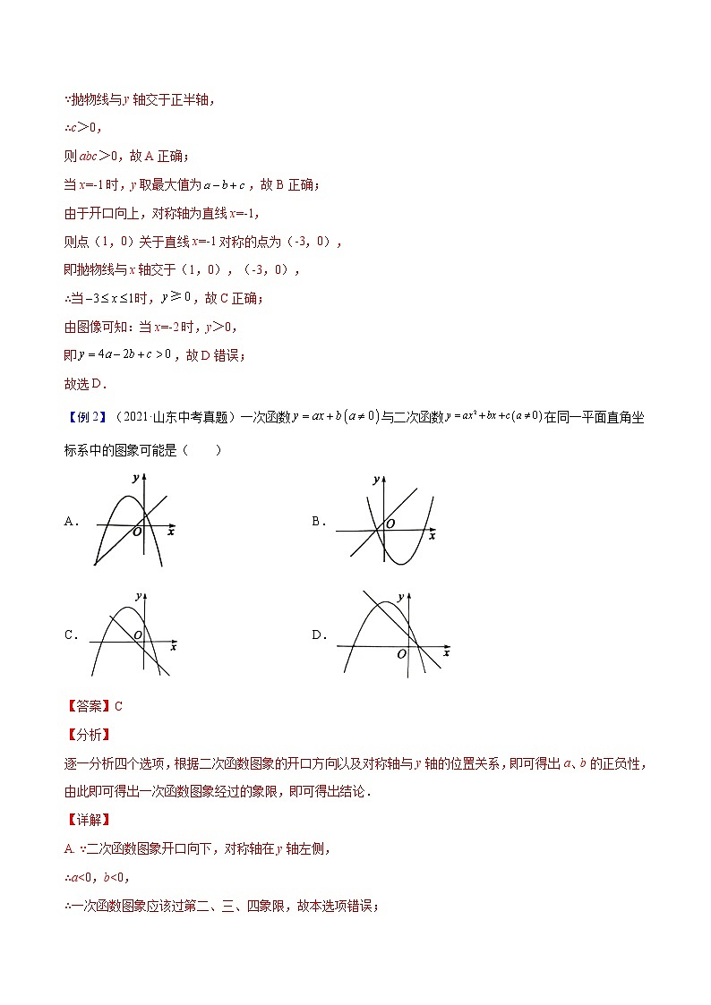 专题12  函数图象的分析与辨析【考点精讲】-【中考高分导航】备战2022年中考数学考点总复习（全国通用）02