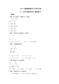 数学湘教版4.4 平行线的判定优秀随堂练习题