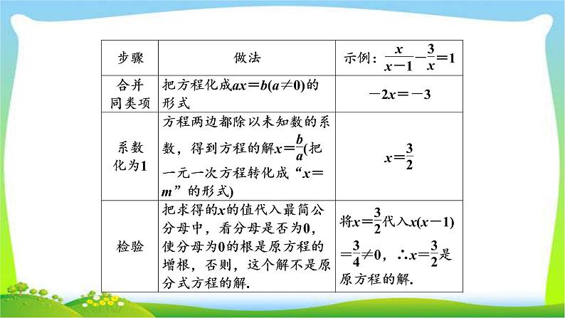 中考数学新突破复习第二章方程(组)与不等式(组)2.3分式方程优质课件PPT05