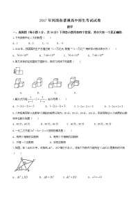 河南省2017年中考数学试题（有答案）