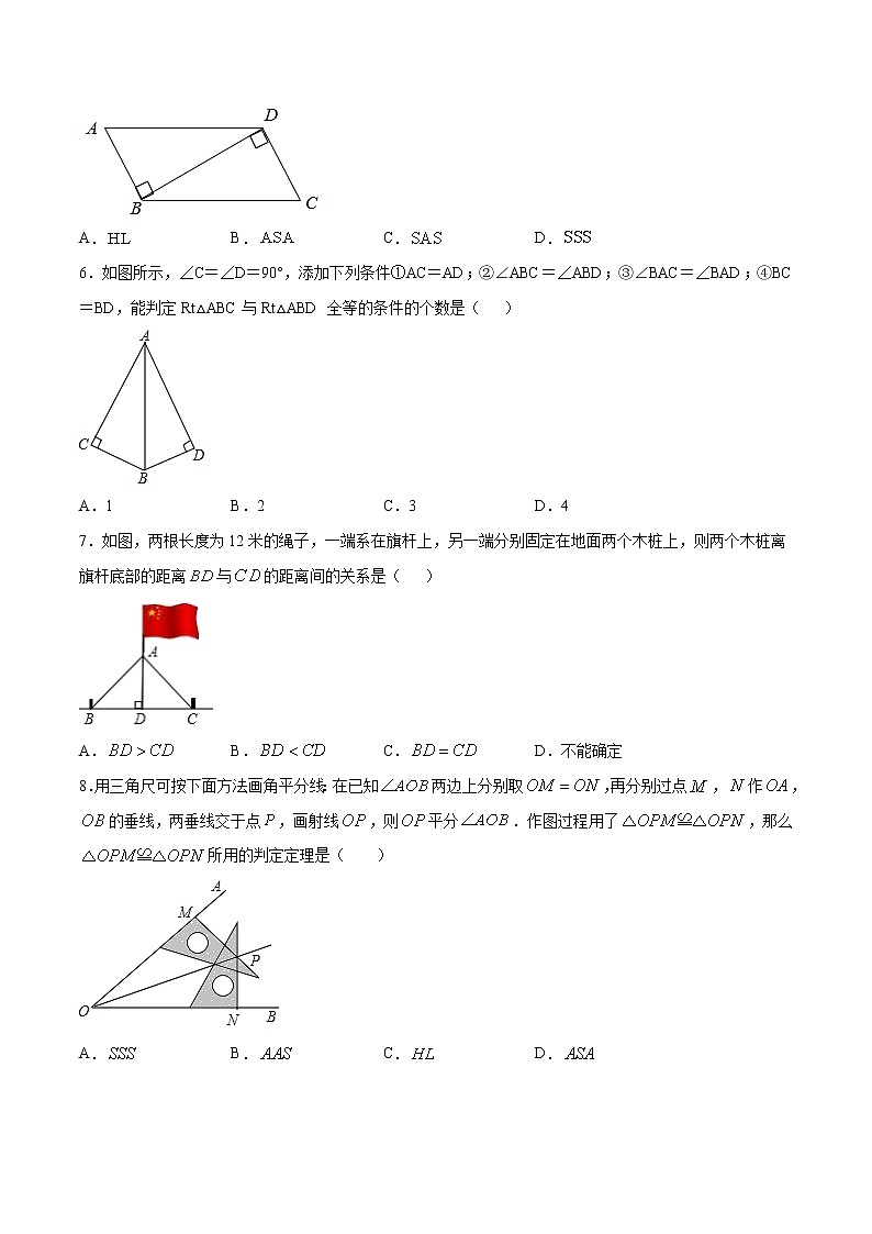 专训12.2.4 用HL判定全等+综合应用-八年级上册考点专训（人教版）练习题02