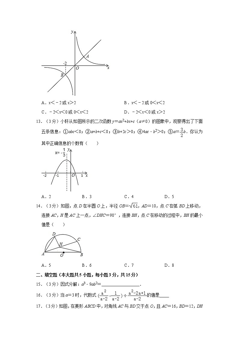2021年山东省临沂市兰山区中考数学一轮验收试卷  解析版第3页