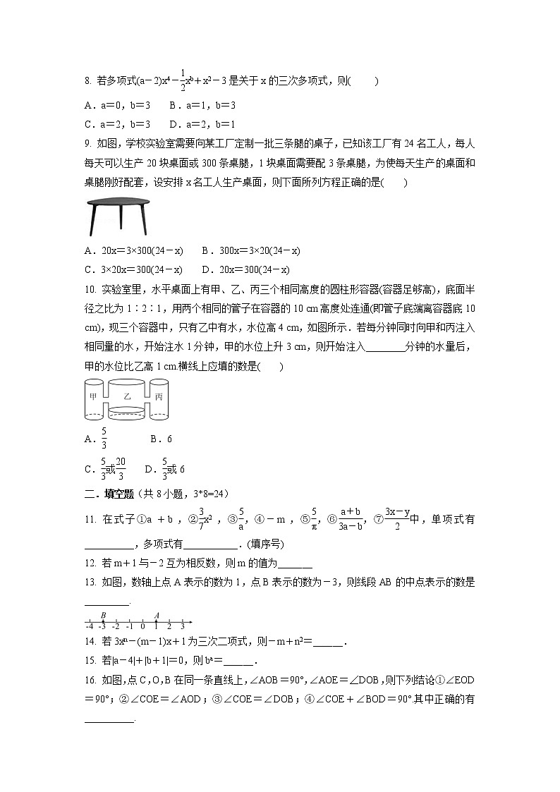 2021-2022学年人教版七年级上学期数学期末复习训练卷（word版 含答案）02