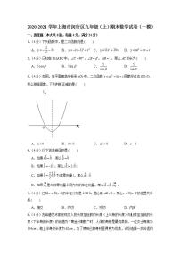 2020-2021学年上海市闵行区九年级（上）期末数学试卷（一模）