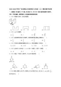 2019-2020学年广东省佛山市高明区九年级（上）期末数学试卷