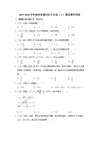 2019-2020学年海南省儋州市九年级（上）期末数学试卷