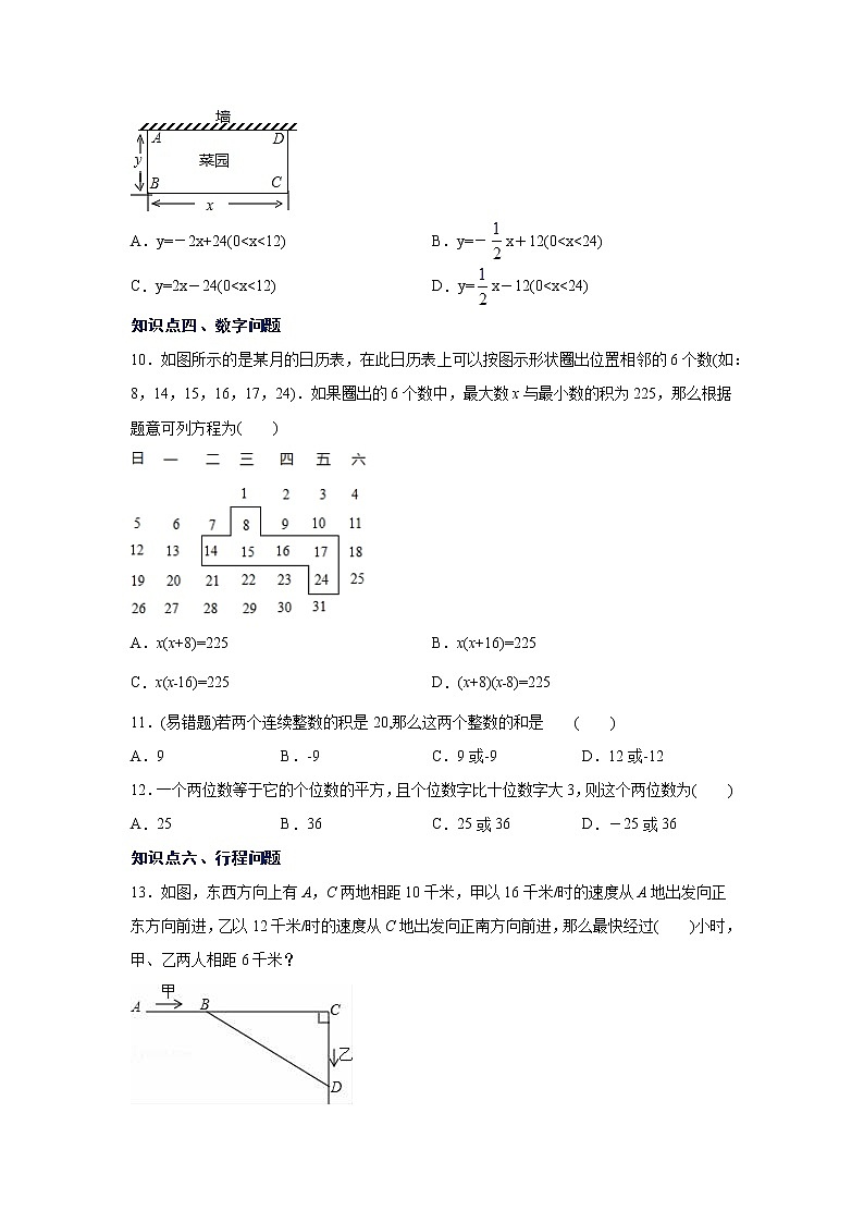 专题21.14 实际问题与一元二次方程（专项练习）-2021-2022学年九年级数学上册基础知识专项讲练（人教版）第3页