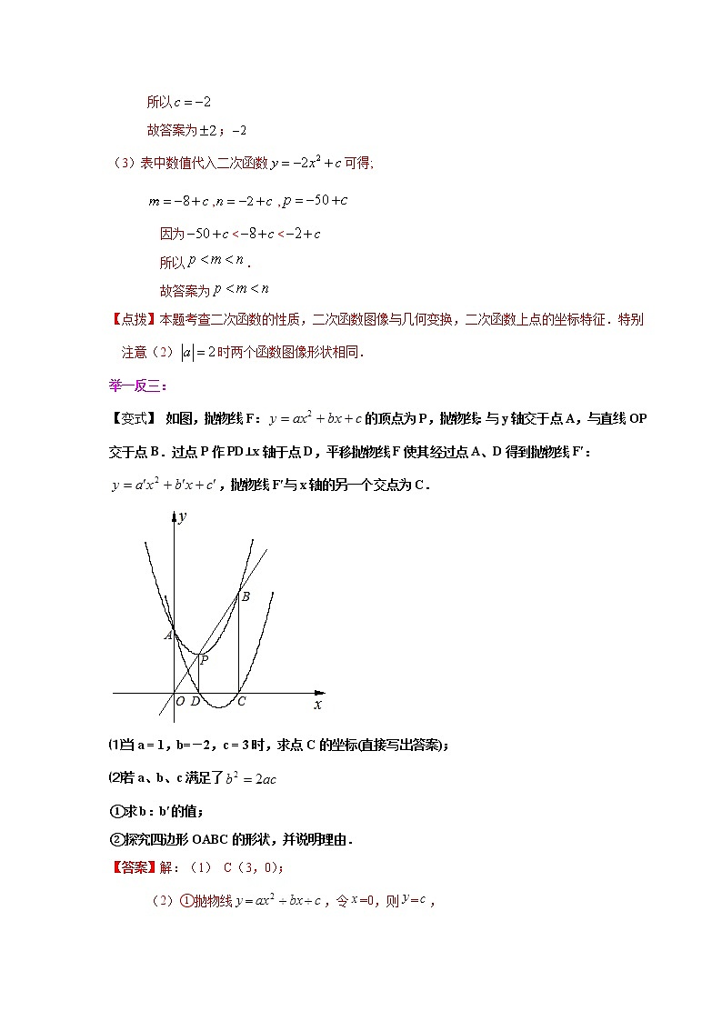专题22.11 二次函数y=ax²+bx+c(a≠0)的图象与性质（知识讲解2）-2021-2022学年九年级数学上册基础知识专项讲练（人教版）第2页