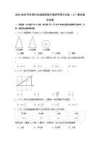 2019-2020学年四川省成都实验外国语学校九年级（上）期末数学试卷