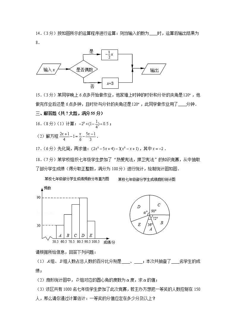 2020-2021学年安徽省合肥市包河区七年级（上）期末数学试卷第3页
