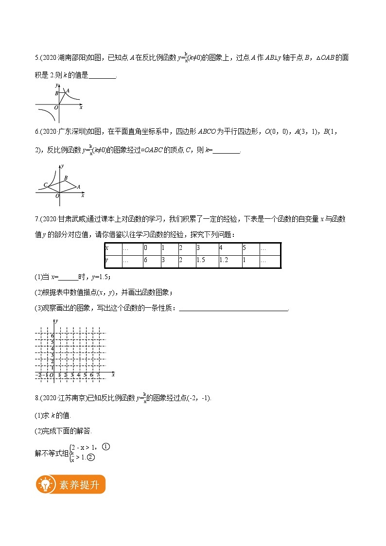 2022届初中数学一轮复习 课时作业11 反比例函数及其应用第2页