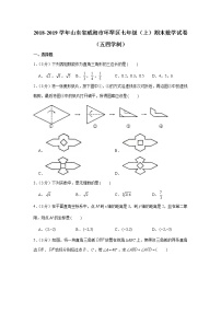 2018-2019学年山东省威海市环翠区七年级（上）期末数学试卷（五四学制）