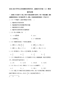 2018-2019学年山东省潍坊市青州市、诸城市七年级（上）期末数学试卷