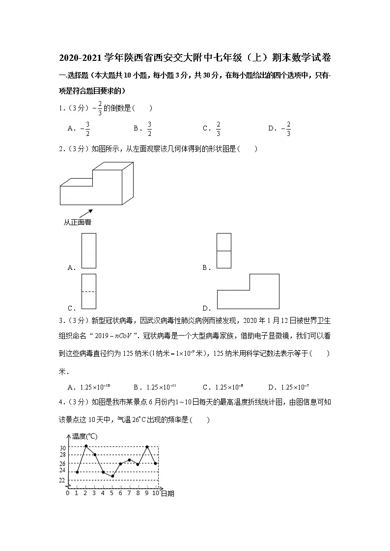 2020-2021学年陕西省西安交大附中七年级（上）期末数学试卷01