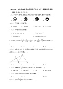 2018-2019学年甘肃省陇南市徽县八年级（上）期末数学试卷