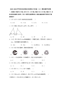 2019-2020学年河北省保定市唐县八年级（上）期末数学试卷