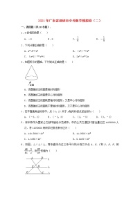 广东省深圳市2021年中考数学二模试题（含答案与解析）