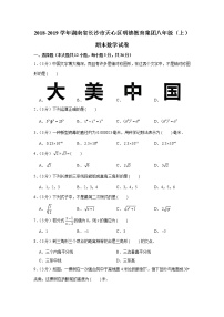 2018-2019学年湖南省长沙市天心区明德教育集团八年级（上）期末数学试卷