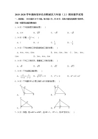 2019-2020学年湖南省怀化市鹤城区八年级（上）期末数学试卷