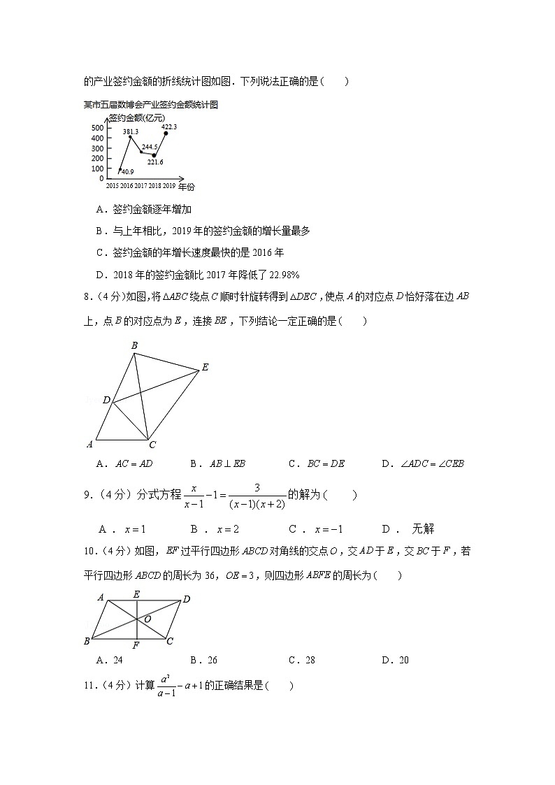 2019-2020学年山东省泰安市八年级（上）期末数学试卷（五四学制）第2页
