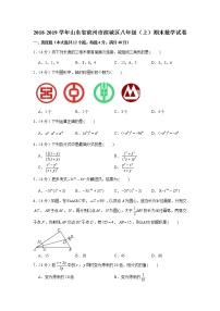 2018-2019学年山东省滨州市滨城区八年级（上）期末数学试卷