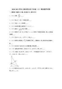 2020-2021学年上海市松江区八年级（上）期末数学试卷