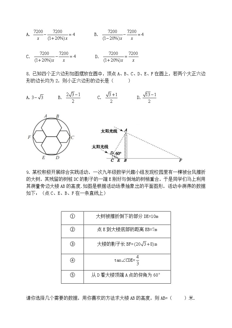 2021年福建省厦门市厦门外国语学校中考二模数学试卷第2页