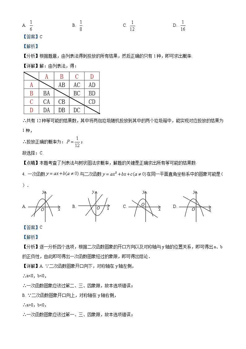 精品解析：2020年内蒙古呼和浩特市启秀中学中考二模数学试题（解析版+原卷版）02