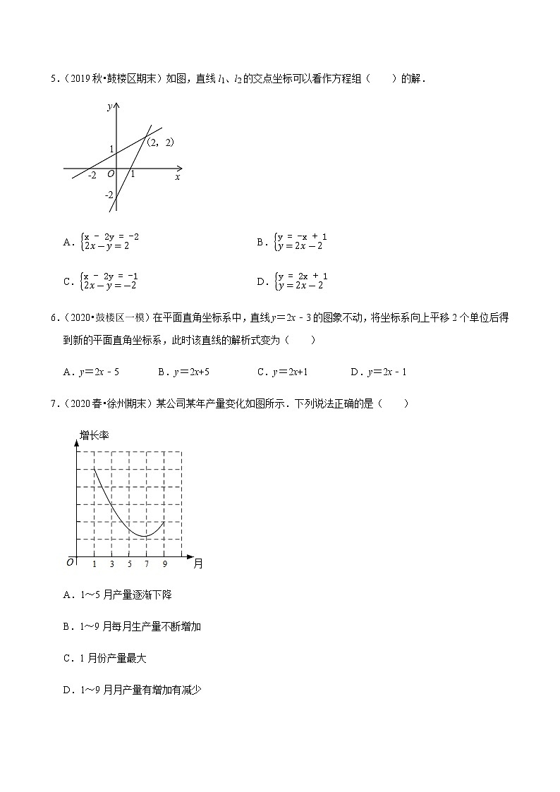 苏科版数学八年级上册 6 一次函数单元测试（基础卷） 同步培优题典（原卷版）第2页