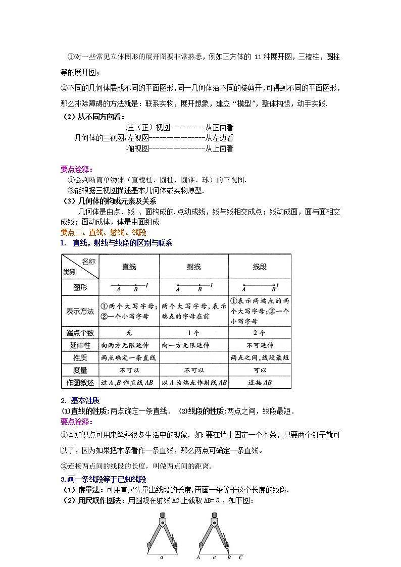 《几何图形初步》全章复习与巩固（提高）知识讲解学案02