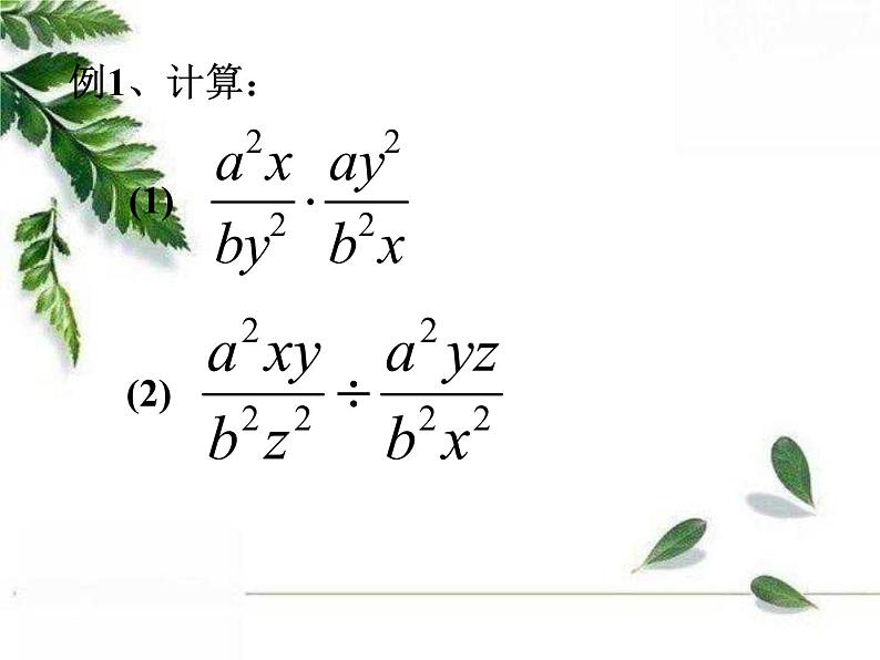 华师大版八年级下册《分式的乘除》教学课件第6页