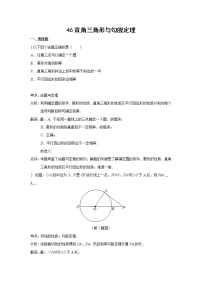 中考数学课时复习（含答案）：46 直角三角形与勾股定理