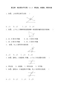 2021学年第五章 相交线与平行线5.1 相交线5.1.3 同位角、内错角、同旁内角课后练习题