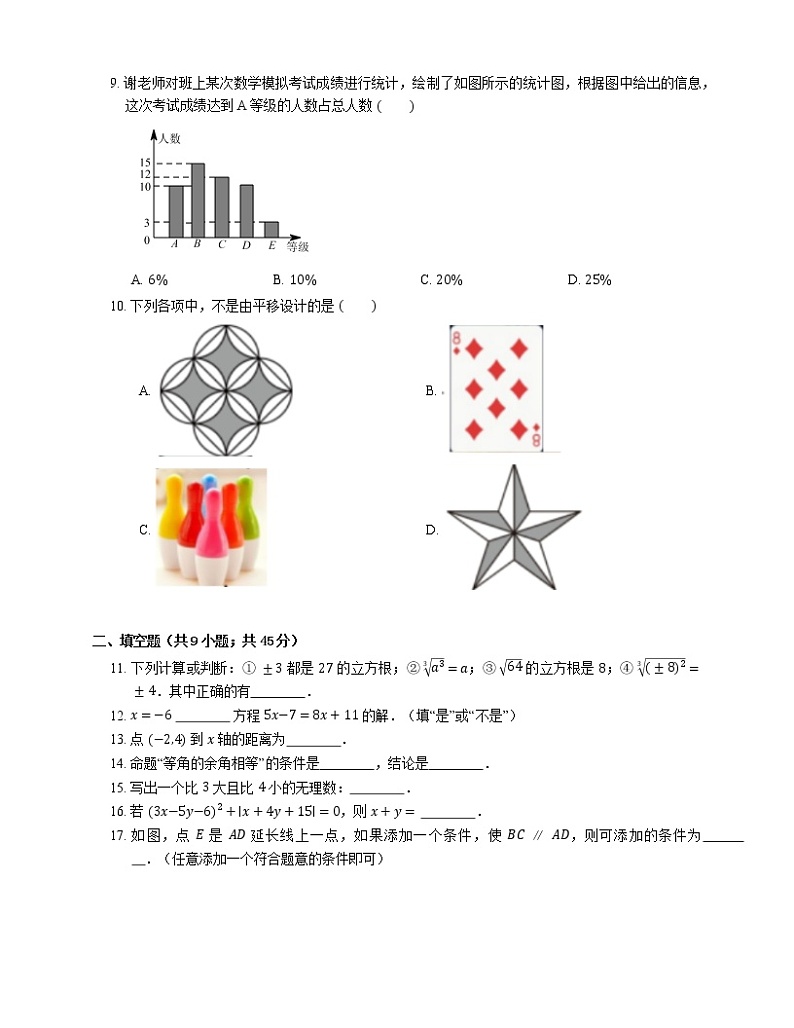 2021年北京海淀区北京十一晋元中学七年级下期末数学试卷02
