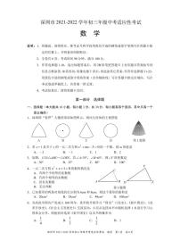 数学学科试题——深圳市2021-2022学年初三年级中考适应性考试