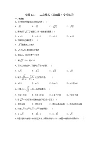 专题12.1 二次根式（基础篇）专项练习-【挑战满分】2021-2022学年八年级数学下册阶段性复习精选精练（苏科版）