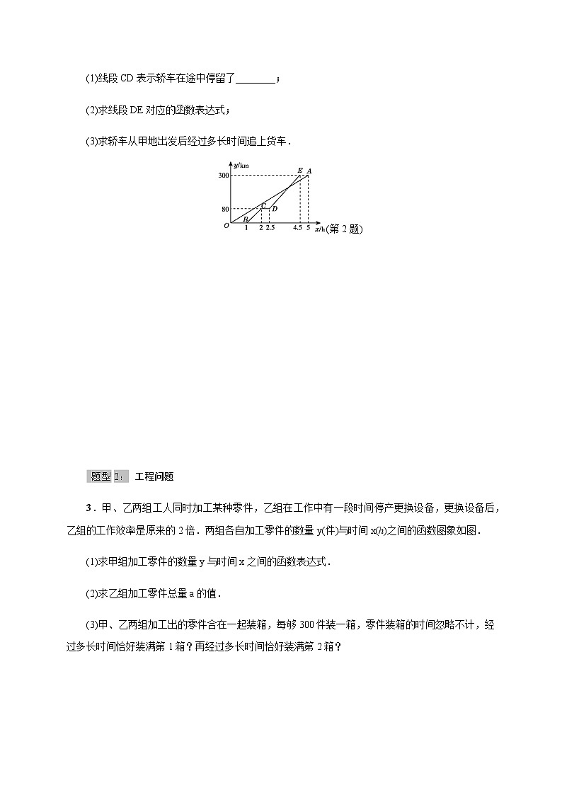 北师大版2021-2022学年八年级数学上册考点专项训练——函数图象常见应用的四种题型（附参考答案）第2页
