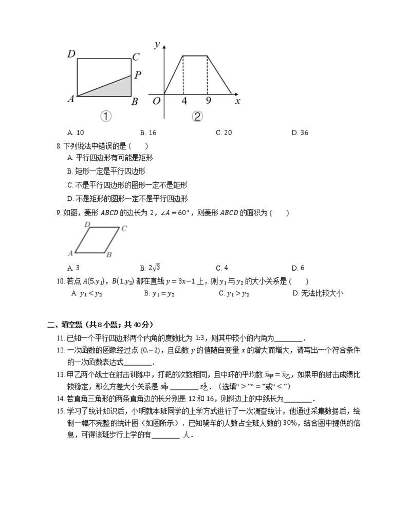 2021年北京密云区不老屯中学八年级下期末数学试卷第2页