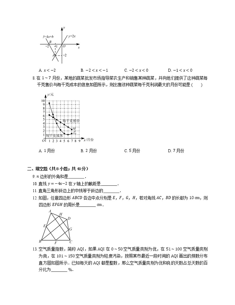 2021年北京朝阳区周古店中学八年级下期末数学试卷02
