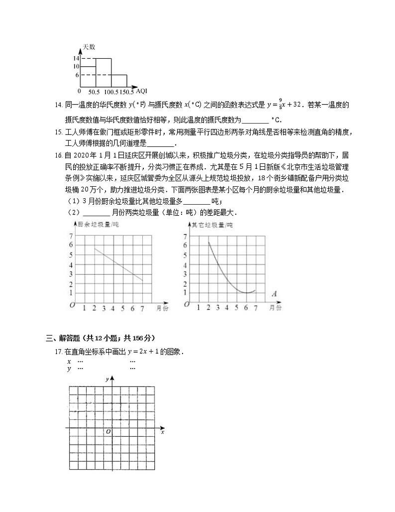 2021年北京朝阳区周古店中学八年级下期末数学试卷03