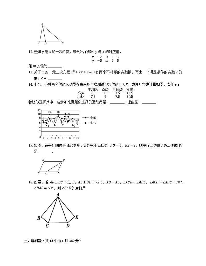 2021年北京通州区通州区第一实验中学八年级下期末数学试卷第3页