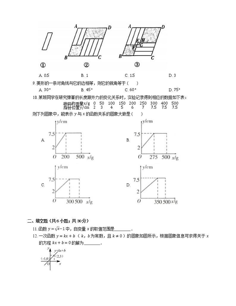 2021年北京平谷区黄松峪中学八年级下期末数学试卷02